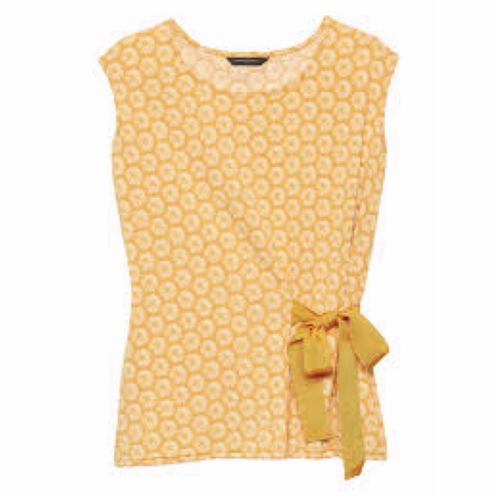 Banana Republic Sleeveless‎ Print Crepe Side Tie Top